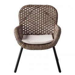 Ars manufacti Chaise Hawea (avec coussin d'assise) - Rotin / Metall - Rotin / Noir -Meubles de salle à manger Soldes Magasin armlehnenstuhl hawea rattan akazie massiv 4339448