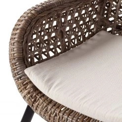 Ars manufacti Chaise Hawea (avec coussin d'assise) - Rotin / Metall - Rotin / Noir -Meubles de salle à manger Soldes Magasin armlehnenstuhl hawea rattan akazie massiv 4339468