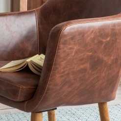 Mørteens Chaises à accoudoirs Nicholas - Cuir synthétique Aken: Marron vintage - 1 chaise 20 Mørteens Chaises à accoudoirs Nicholas - Cuir synthétique Aken: Marron vintage - 1 chaise -Meubles de salle à manger Soldes Magasin armlehnenstuhl nicholas i kunstleder schokolade 3784748