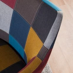 Mørteens Chaise à accoudoirs Nicholas III - Tissu Cors: Patchwork: Multicolore -Meubles de salle à manger Soldes Magasin armlehnenstuhl nicholas iii webstoff eiche massiv grau bordeaux 4185676