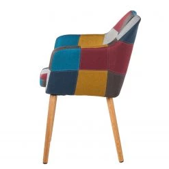 Mørteens Chaise à accoudoirs Nicholas III - Tissu Cors: Patchwork: Multicolore -Meubles de salle à manger Soldes Magasin armlehnenstuhl nicholas iii webstoff eiche massiv grau bordeaux 4207636