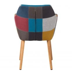 Mørteens Chaise à accoudoirs Nicholas III - Tissu Cors: Patchwork: Multicolore -Meubles de salle à manger Soldes Magasin armlehnenstuhl nicholas iii webstoff eiche massiv grau bordeaux 4207640