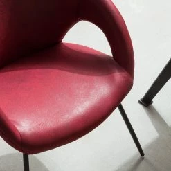 Ars manufacti Chaise à accoudoirs Woodlawn II - Bordeaux - 1 chaise -Meubles de salle à manger Soldes Magasin armlehnenstuhl woodlawn ii kunstleder metall bordeaux 4786928