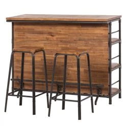 Ars manufacti Bar Atelier - Acacia partiellement massif / Métal - Acacia / Anthracite