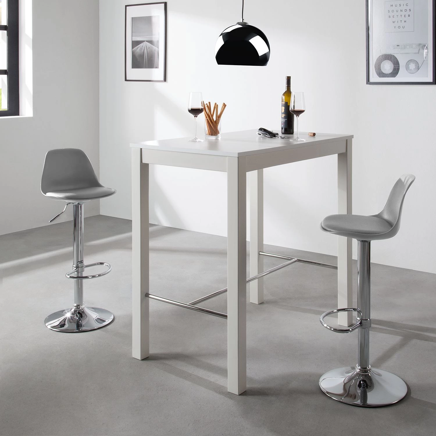 Fredriks Chaises de bar Batya (lot de 2) - Gris 2 Fredriks Chaises de bar Batya (lot de 2) - Gris – Image 2