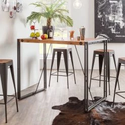 Ars manufacti Tabourets de bar Manchester (lot de 2) - Acacia massif / Métal - Acacia / Anthracite -Meubles de salle à manger Soldes Magasin barhocker manchester 2er set akazie massiv metall 4873812