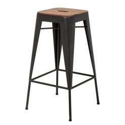 Ars manufacti Tabourets de bar Manchester (lot de 2) - Acacia massif / Métal - Acacia / Anthracite -Meubles de salle à manger Soldes Magasin barhocker manchester 2er set akazie massiv metall 4873820