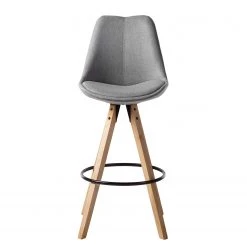 Mørteens Chaises de bar Aledas II - Granit - Lot de 2 -Meubles de salle à manger Soldes Magasin barstuhl aledas ii 2er set webstoff gummibaum massiv granit 4851284