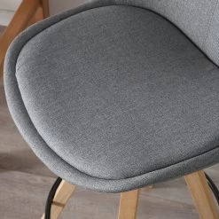 Mørteens Chaises de bar Aledas II - Granit - Lot de 2 -Meubles de salle à manger Soldes Magasin barstuhl aledas ii 2er set webstoff gummibaum massiv granit 4851308