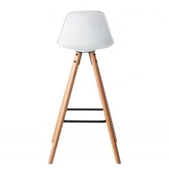 Mørteens Chaise de bar Langford - Blanc - 1 chaise -Meubles de salle à manger Soldes Magasin barstuhl colville kunststoff buche massiv weiss 4598556