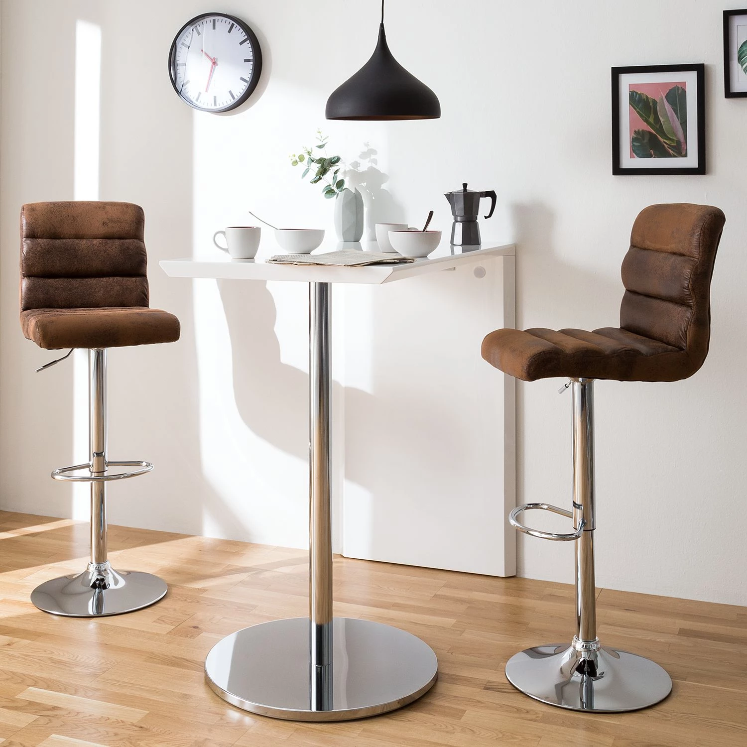 Fredriks Chaise de bar Kamloops - Marron vintage - 1 chaise 2 Fredriks Chaise de bar Kamloops - Marron vintage - 1 chaise – Image 2