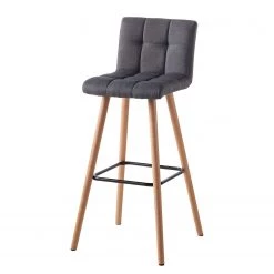 Mørteens Chaises de bar Panola (lot de 2) - Basalte -Meubles de salle à manger Soldes Magasin barstuhl panola 2er set webstoff buche massiv grau 4408644