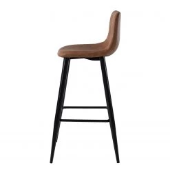 Ars manufacti Chaises de bar Pohang (lot de 2) - Imitation cuir / Métal - Marron / noir -Meubles de salle à manger Soldes Magasin barstuhl pohang 2er set kunstleder metall braun schwarz 5197332