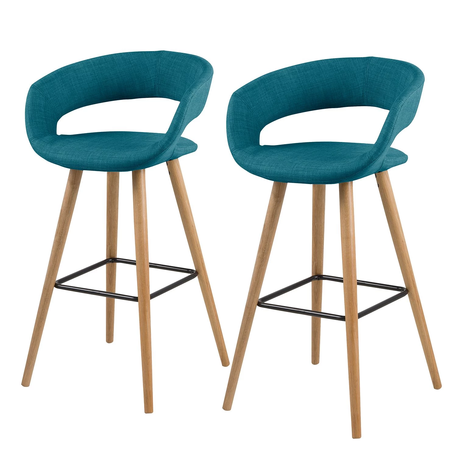 Mørteens Chaises de bar Volda (lot de 2) - Bleu pétrole 1 Mørteens Chaises de bar Volda (lot de 2) - Bleu pétrole