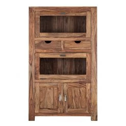 Wolf-Möbel Vaisselier Yoga - Sheesham massif - Naturel -Meubles de salle à manger Soldes Magasin brotschrank yoga sheesham massiv natur 1428608