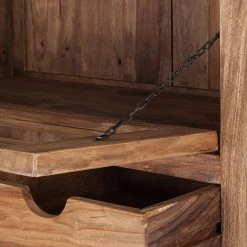 Wolf-Möbel Vaisselier Yoga - Sheesham massif - Naturel -Meubles de salle à manger Soldes Magasin brotschrank yoga sheesham massiv natur 1428610