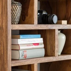 Ars Natura Bibliothèque Trangle - Sheesham massif -Meubles de salle à manger Soldes Magasin buecherregal trangle sheesham massiv 723986