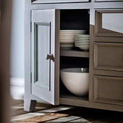 Maison Belfort Vaisselier Balignton - Gris -Meubles de salle à manger Soldes Magasin buffetschrank balignton kiefer massiv grau 3692305