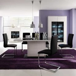 Fredriks Chaises cantilever Augusta I (lot de 2) - Cuir Aude: Noir - Sans accoudoirs -Meubles de salle à manger Soldes Magasin designer schwingstuhl augusta 2er set echtleder schwarz 1351862