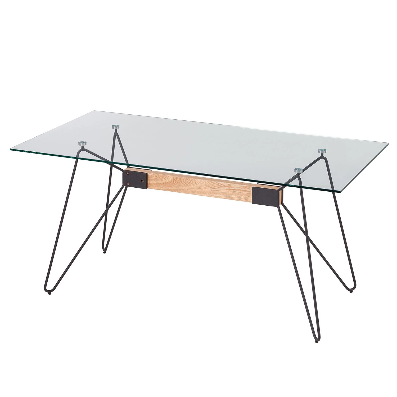 Mørteens Table Anadyr - Verre / Métal - Noir / Frêne 1 Mørteens Table Anadyr - Verre / Métal - Noir / Frêne