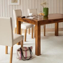 Ars Natura Table Andaman - Sheesham miel foncé - Largeur : 160 cm -Meubles de salle à manger Soldes Magasin esstisch andaman sheesham massiv sheesham honig dunkel lackiert 160 x 90 cm 4680392