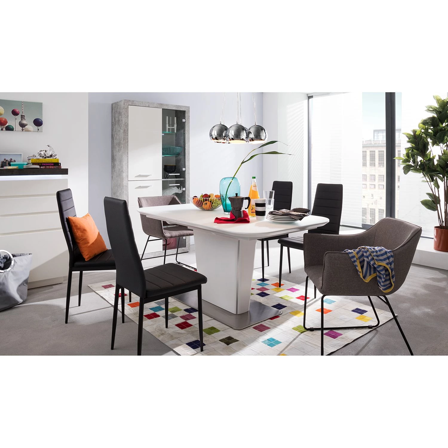 Fredriks Buffet Namona I - Éclairage inclus - Imitation béton / Blanc 3 Fredriks Buffet Namona I - Éclairage inclus - Imitation béton / Blanc – Image 3