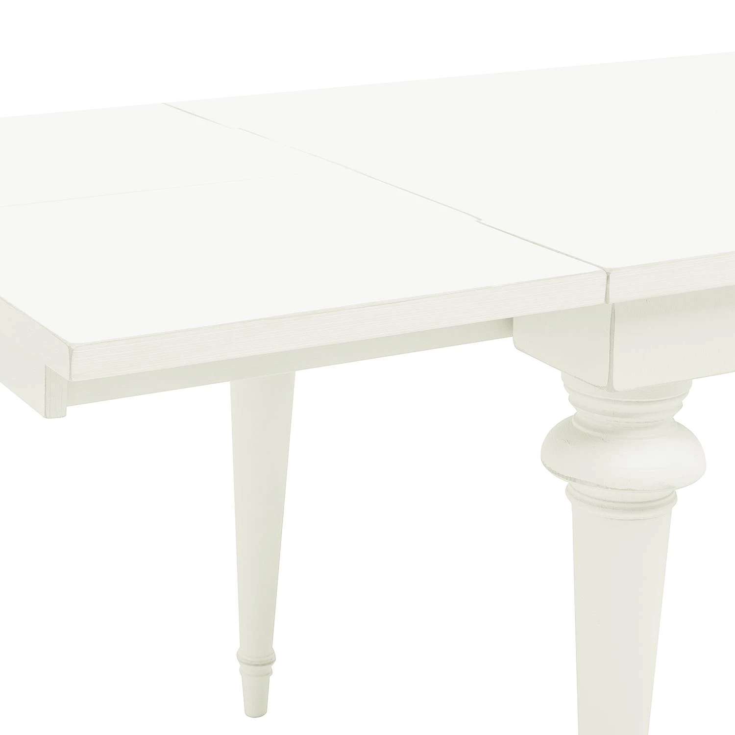Maison Belfort Table Azjana - Pin blanc verni - Avec rallonge d'un seul côté 4 Maison Belfort Table Azjana - Pin blanc verni - Avec rallonge d'un seul côté – Image 4