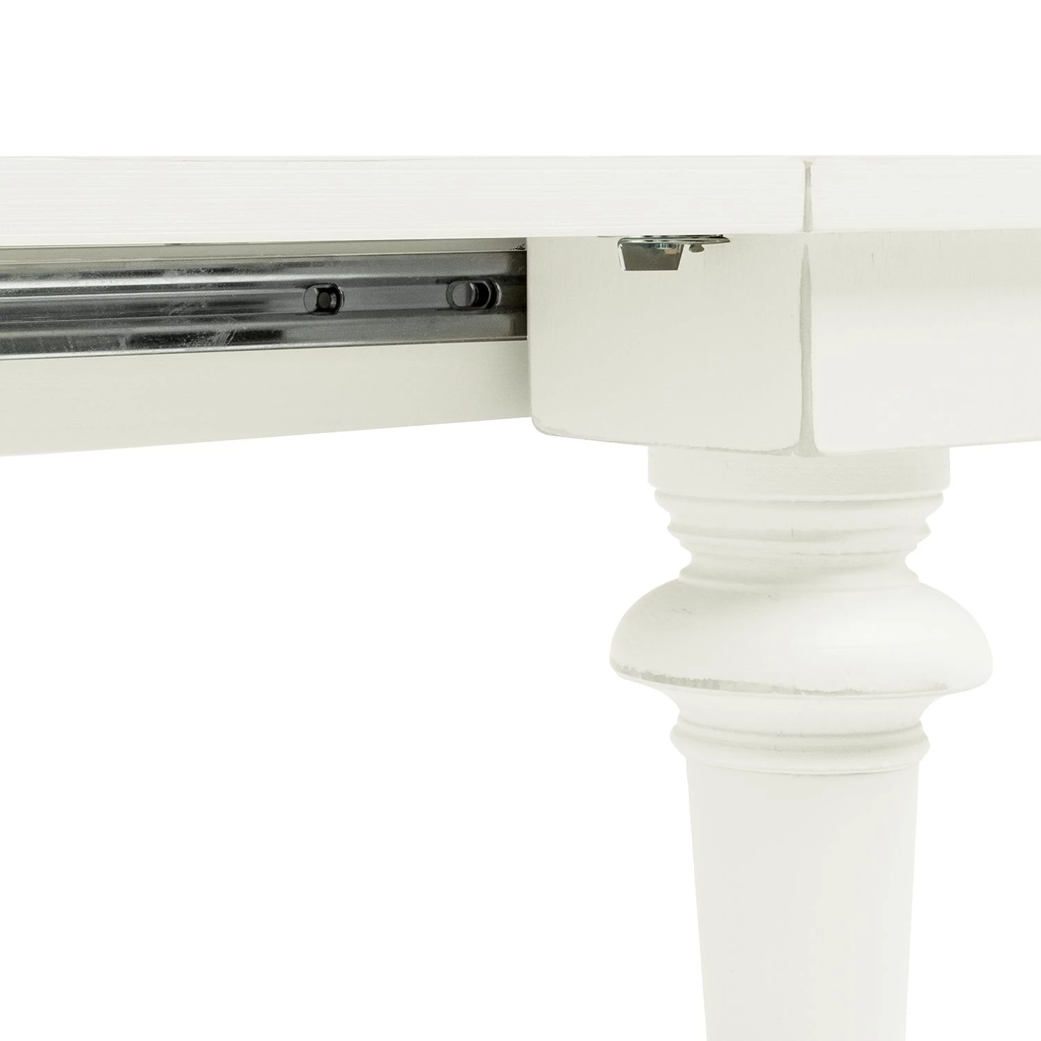 Maison Belfort Table Azjana - Pin blanc verni - Avec rallonge d'un seul côté 6 Maison Belfort Table Azjana - Pin blanc verni - Avec rallonge d'un seul côté – Image 6