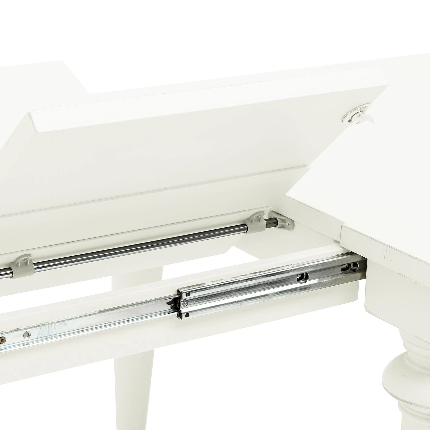 Maison Belfort Table Azjana - Pin blanc verni - Avec rallonge d'un seul côté 7 Maison Belfort Table Azjana - Pin blanc verni - Avec rallonge d'un seul côté – Image 7