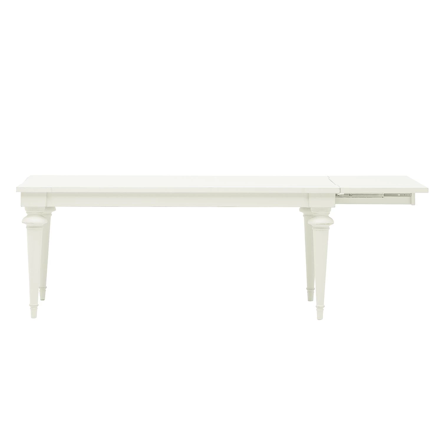 Maison Belfort Table Azjana - Pin blanc verni - Avec rallonge d'un seul côté 2 Maison Belfort Table Azjana - Pin blanc verni - Avec rallonge d'un seul côté – Image 2