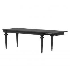 Maison Belfort Table Azjana - Noir - Avec rallonge d'un seul côté