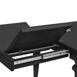 Maison Belfort Table Azjana - Noir - Avec rallonge d'un seul côté -Meubles de salle à manger Soldes Magasin esstisch azjana pinie massiv schwarz mit kopfauszug einseitig 3549409