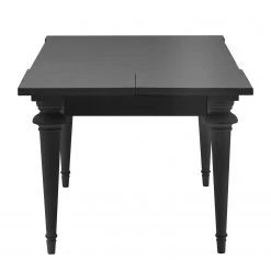 Maison Belfort Table Azjana - Noir - Avec rallonge d'un seul côté -Meubles de salle à manger Soldes Magasin esstisch azjana pinie massiv schwarz mit kopfauszug einseitig 3549413