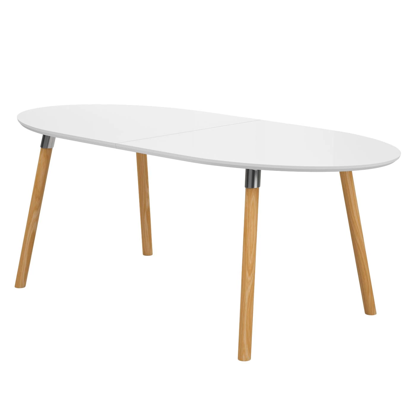 Mørteens Table extensible Becky - Blanc / Hévéa 1 Mørteens Table extensible Becky - Blanc / Hévéa
