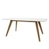 Tenzo Table Bess I - Partiellement en chêne massif - Blanc