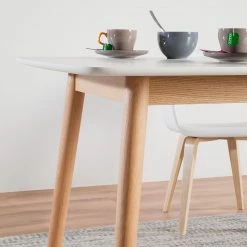 Mørteens Table Bjelland - 150 x 80cm -Meubles de salle à manger Soldes Magasin esstisch bjelland eiche teilmassiv eiche weiss 150 x 80cm 4216812