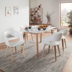 Mørteens Table Bjelland - 150 x 80cm -Meubles de salle à manger Soldes Magasin esstisch bjelland eiche teilmassiv eiche weiss 150 x 80cm 4216820