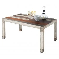 Wolf-Möbel Table Goa II - Partiellement en manguier massif - Manguier blanc vintage