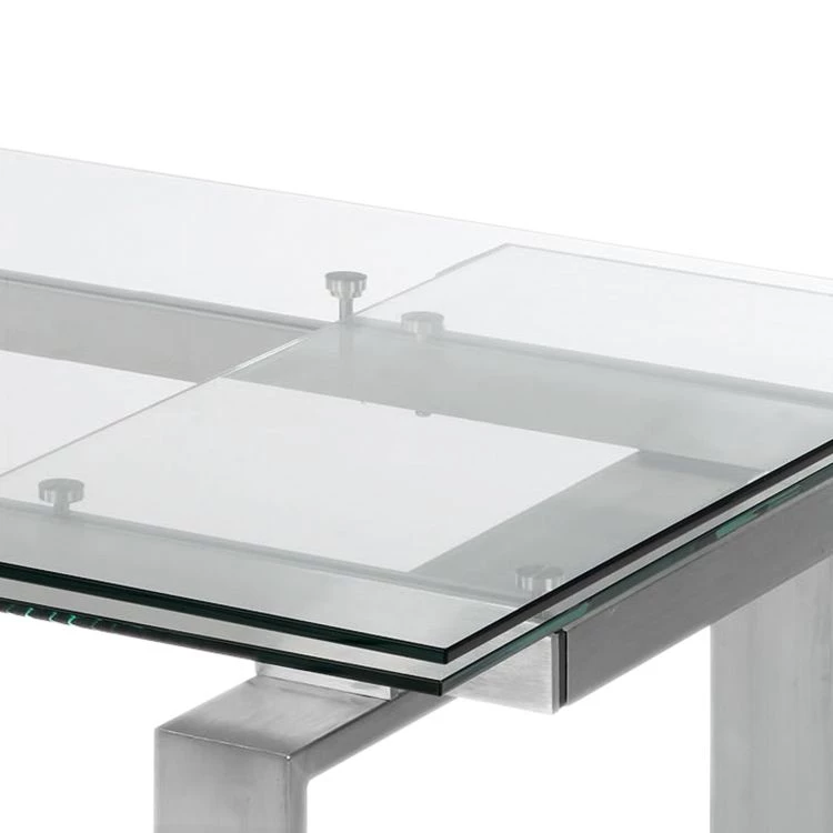 Fredriks Table extensible Jesca - Verre / Acier inoxydable 4 Fredriks Table extensible Jesca - Verre / Acier inoxydable – Image 4