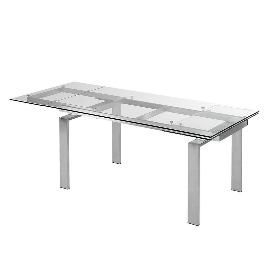 Fredriks Table extensible Jesca - Verre / Acier inoxydable 2 Fredriks Table extensible Jesca - Verre / Acier inoxydable – Image 2