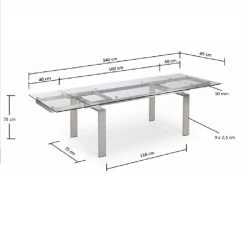 Fredriks Table extensible Jesca - Verre / Acier inoxydable 9 Fredriks Table extensible Jesca - Verre / Acier inoxydable -Meubles de salle à manger Soldes Magasin esstisch jesca mit ausziehfunktion glas edelstahl 4802856