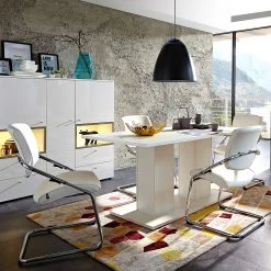 Germania Table Levier - Weiß 8 Germania Table Levier - Weiß -Meubles de salle à manger Soldes Magasin esstisch levier hochglanz weiss 3031913