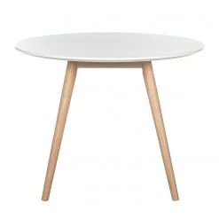 Mørteens Table Lindholm II - Partiellement en chêne massif - Blanc - Diamètre : 100 cm -Meubles de salle à manger Soldes Magasin esstisch lindholm ii eiche teimassiv 100 x 100 cm 4049672