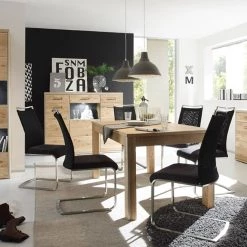 Ars Natura Table extensible Lopburi - Imitation chêne Bianco partiellement massif -Meubles de salle à manger Soldes Magasin esstisch lopburi mit ausziehfunktion eiche bianco teilmassiv 2093642