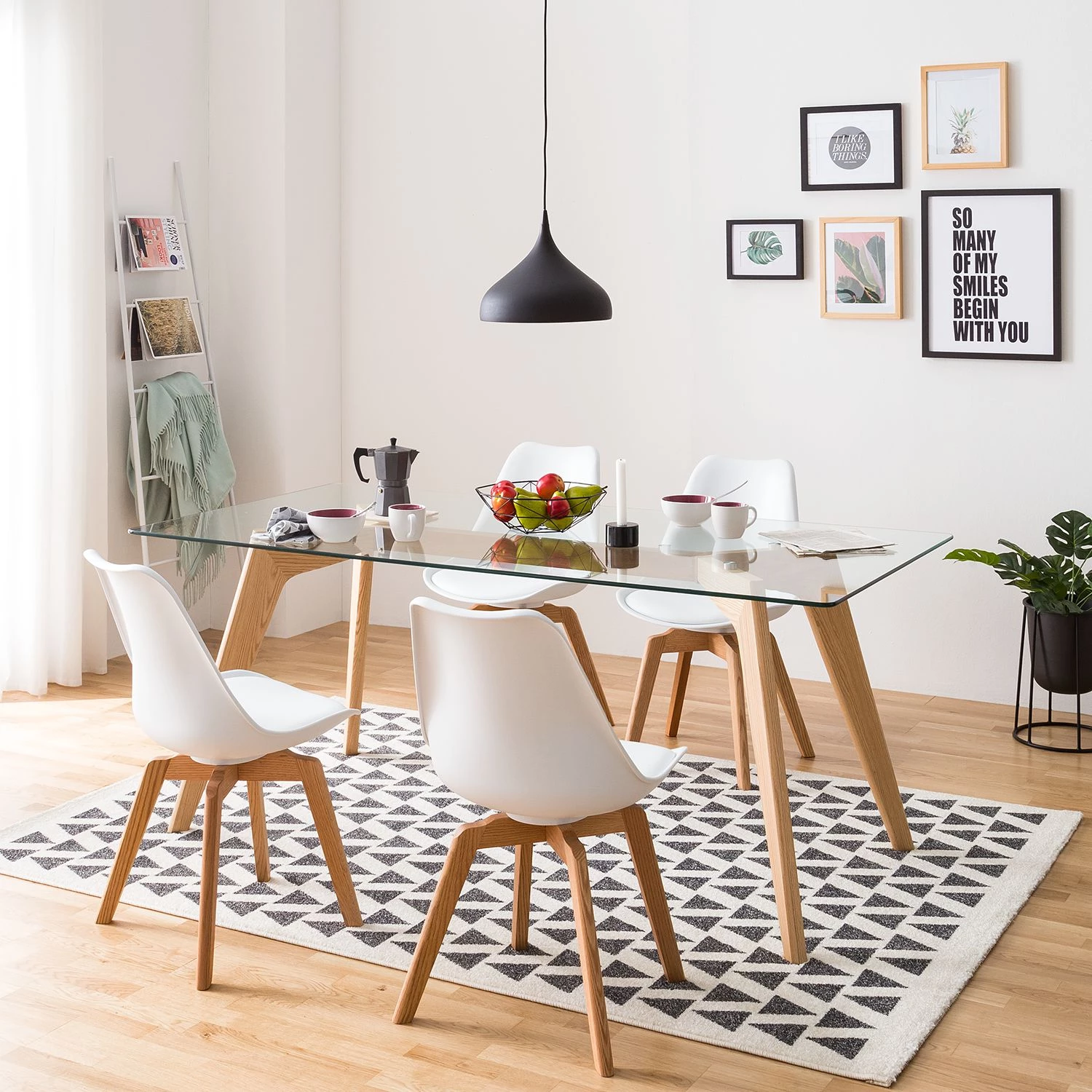 Mørteens Table Napole - Verre / Chêne massif 2 Mørteens Table Napole - Verre / Chêne massif – Image 2