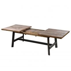 Ars manufacti Table extensible Tamati III - Pin recyclé / Métal - Pin / Gris -Meubles de salle à manger Soldes Magasin esstisch tamati lll mit ausziehfunktion altholz pinie metall pinie schwarz 5085956
