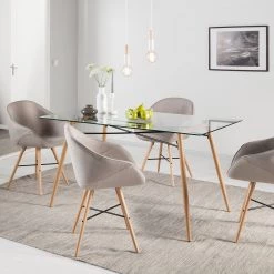 Mørteens Table Vaasa - Verre / Métal - Chêne -Meubles de salle à manger Soldes Magasin esstisch vaasa glas eiche 4019520