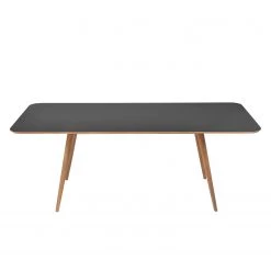 Studio Copenhagen Table Viggo - Anthracite / Chêne - 140 x 90 cm -Meubles de salle à manger Soldes Magasin esstisch viggo eiche teilmassiv linoleum anthrazit eiche 140 x 90 cm 4969100