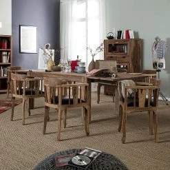 Wolf-Möbel Table de salle à manger Yoga - Largeur : 180 cm -Meubles de salle à manger Soldes Magasin esstisch yoga mit ansteckplatten sheesham massiv natur 1412393