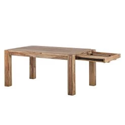 Wolf-Möbel Table de salle à manger Yoga - Largeur : 180 cm -Meubles de salle à manger Soldes Magasin esstisch yoga mit ansteckplatten sheesham massiv natur 1412827